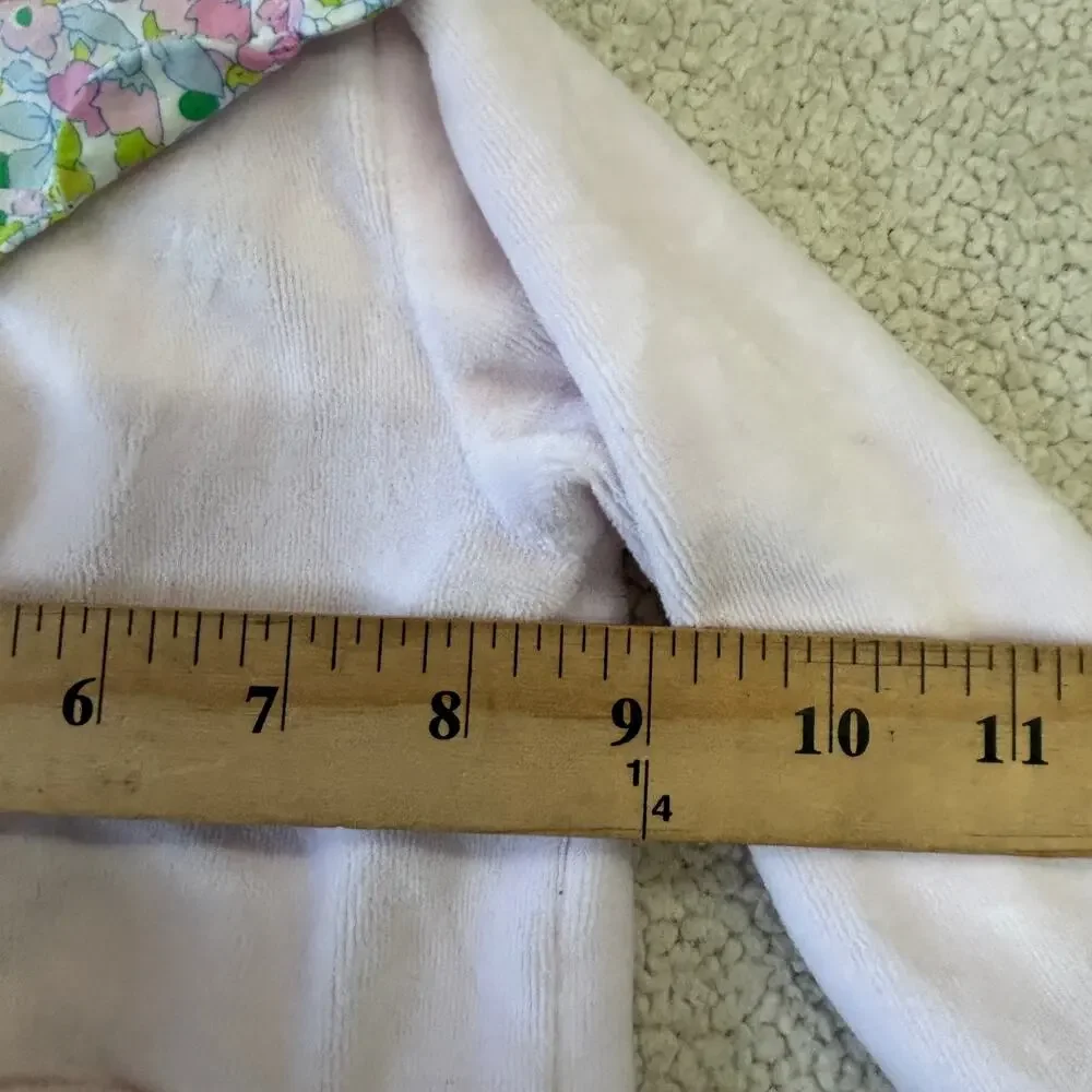 Jacadi Paris 6 Months Pink Baby Girl Onesies Bodysuit Velour Floral Footed
